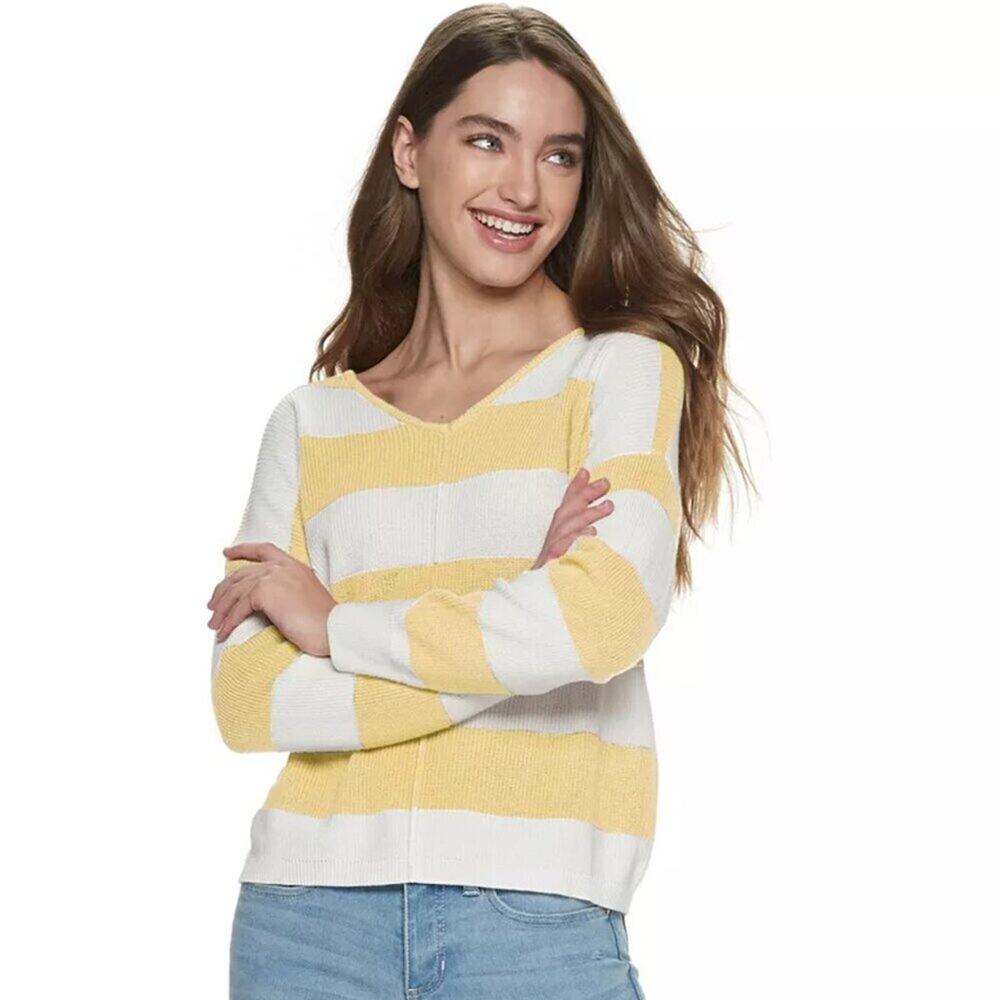 Juniors' Pink Republic Button Back Pullover Sweater XL NWT